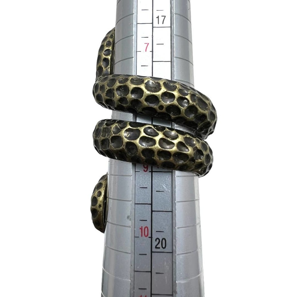 Vintage Statement Snake Ring Citrine Stone Size 9 - image 2